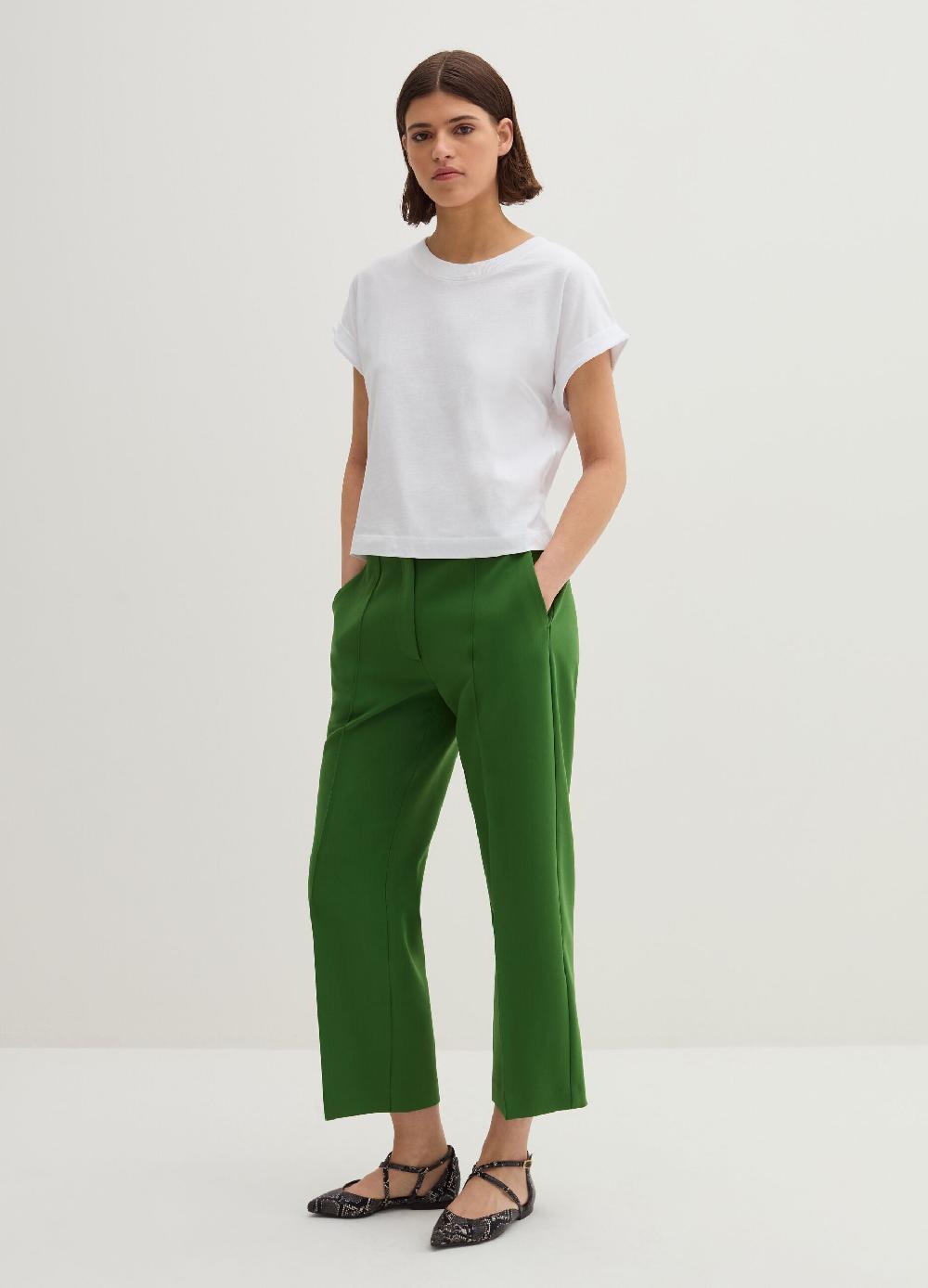 Stefanel Pantalone a sigaretta crop in crêpe doppia