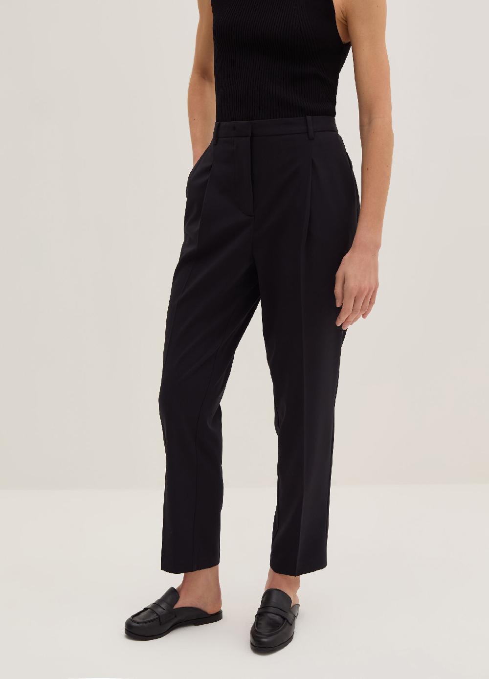 Stefanel Pantalone A Sigaretta In Gabardina Con Pinces