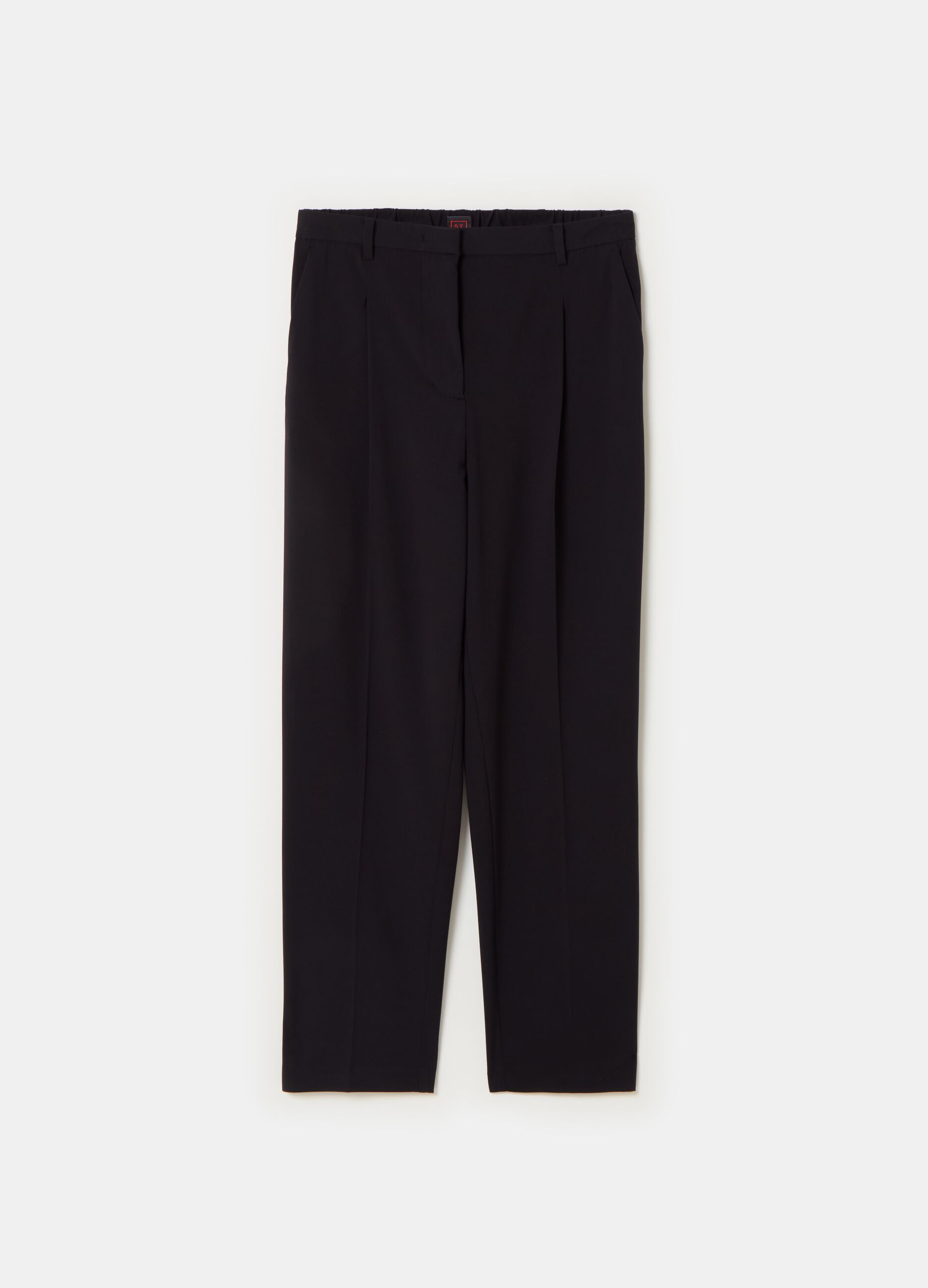 Stefanel Pantalone A Sigaretta In Gabardina Con Pinces