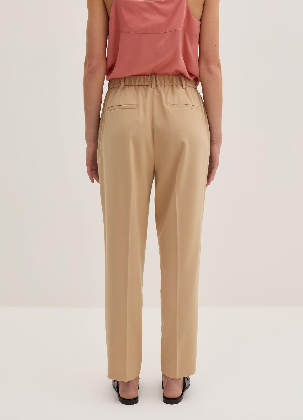 Stefanel Pantalone A Sigaretta In Gabardina Con Pinces