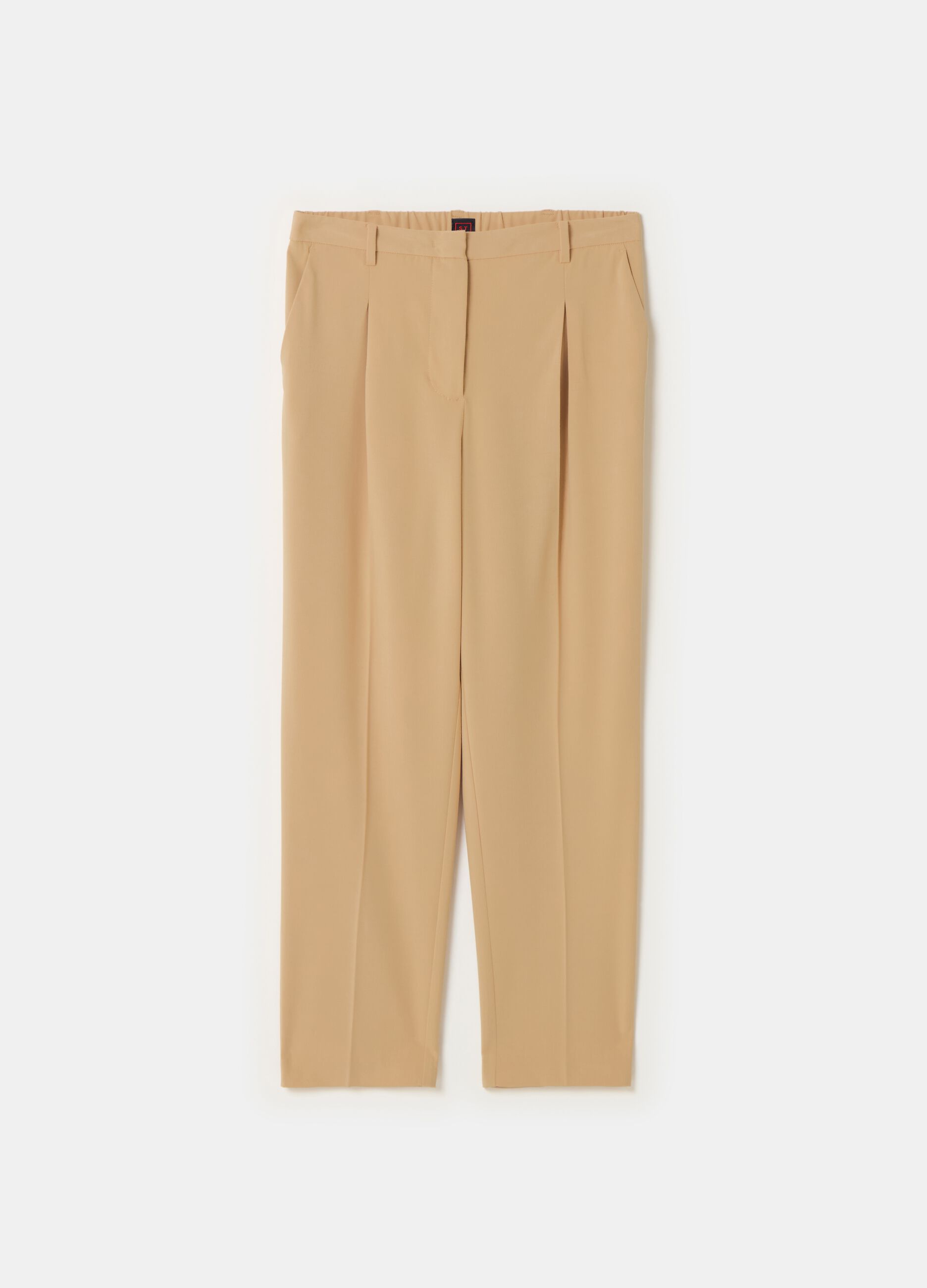 Stefanel Pantalone A Sigaretta In Gabardina Con Pinces