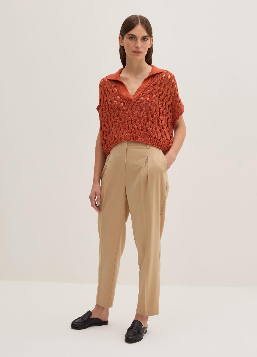 Stefanel Pantalone a sigaretta in gabardina con pinces