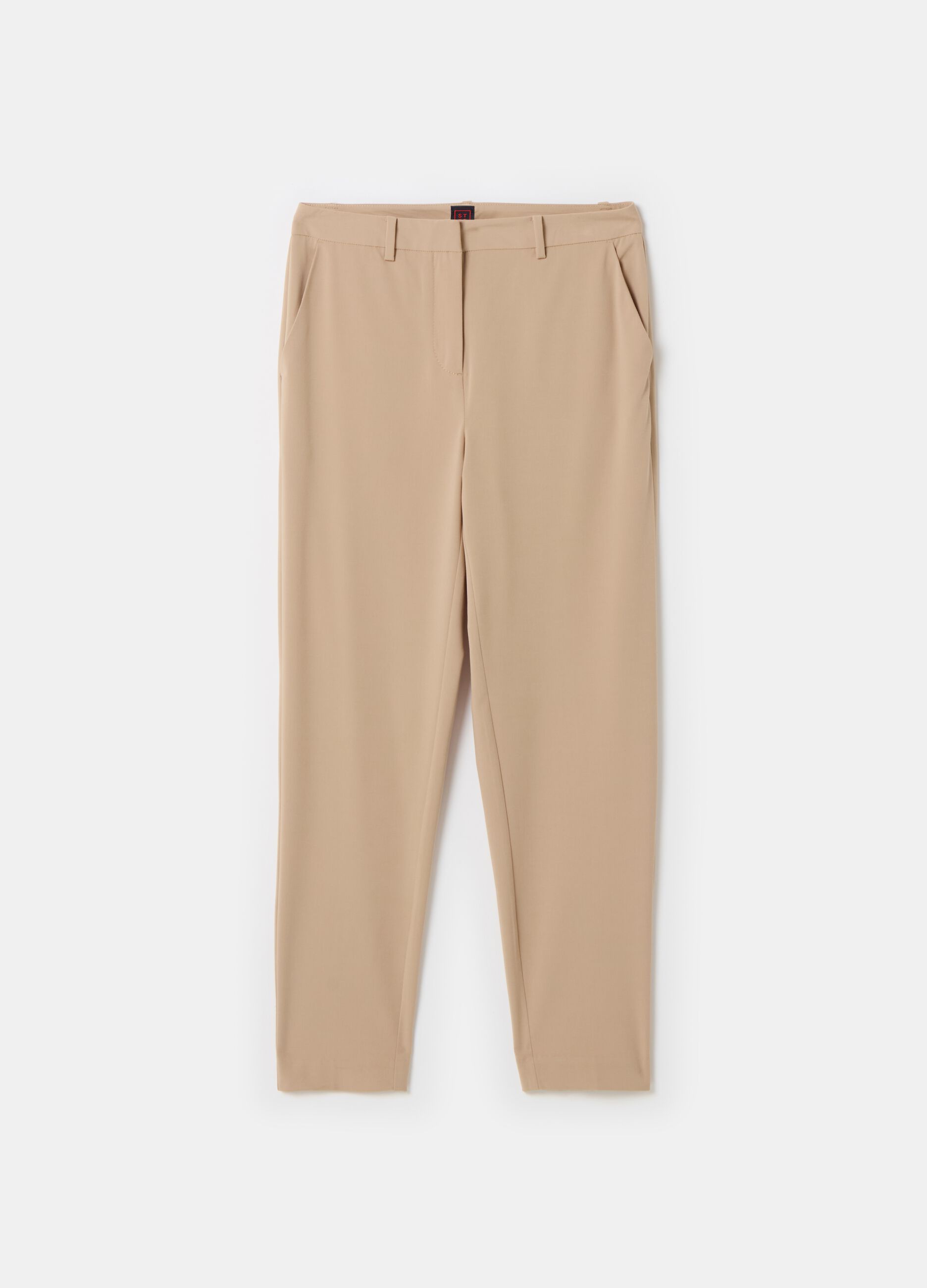 Stefanel Pantalone A Sigaretta In Gabardina Stretch