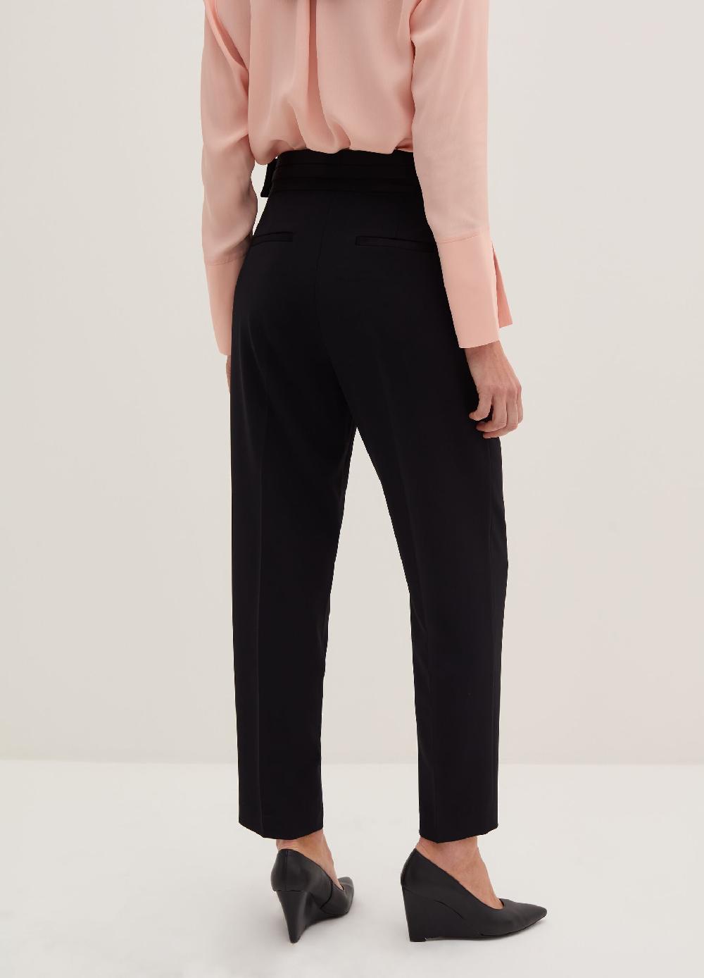 Stefanel Pantalone Ankle Straight Fit In Cadi Tecnico