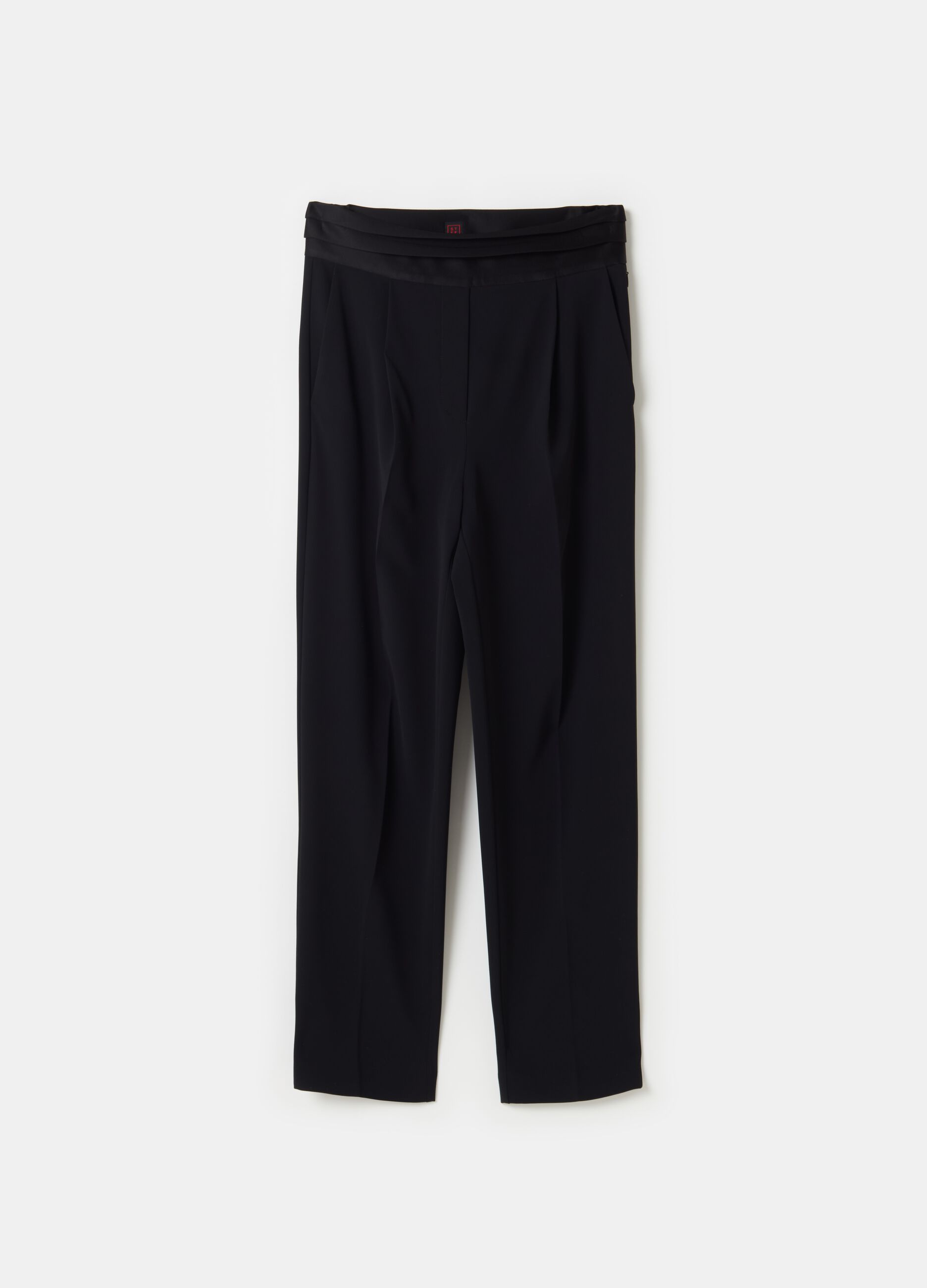 Stefanel Pantalone Ankle Straight Fit In Cadi Tecnico