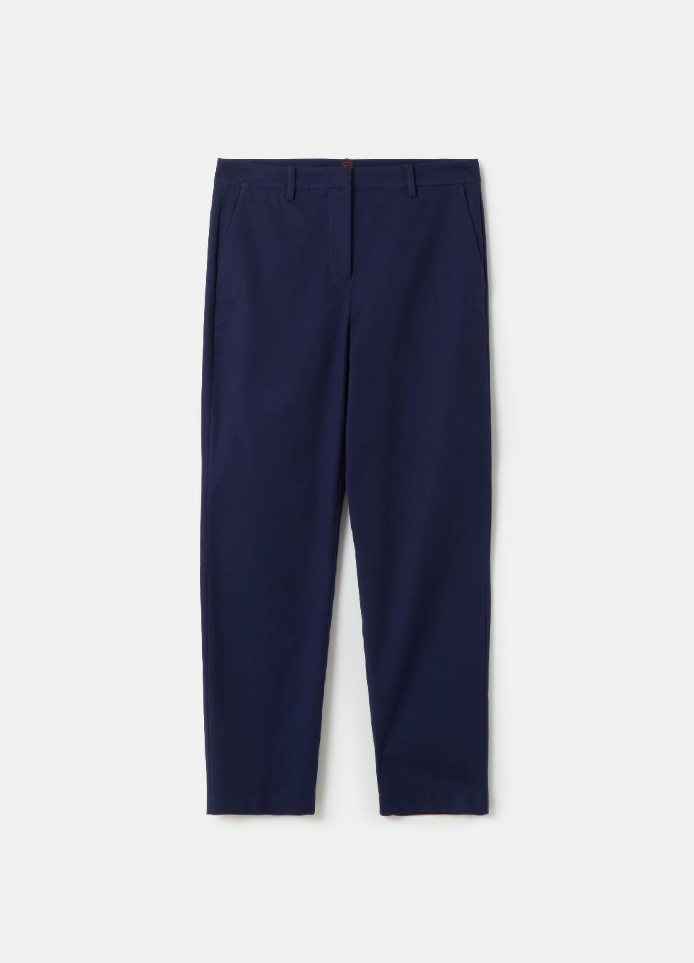 Stefanel Pantalone Crop A Sigaretta In Twill Stretch
