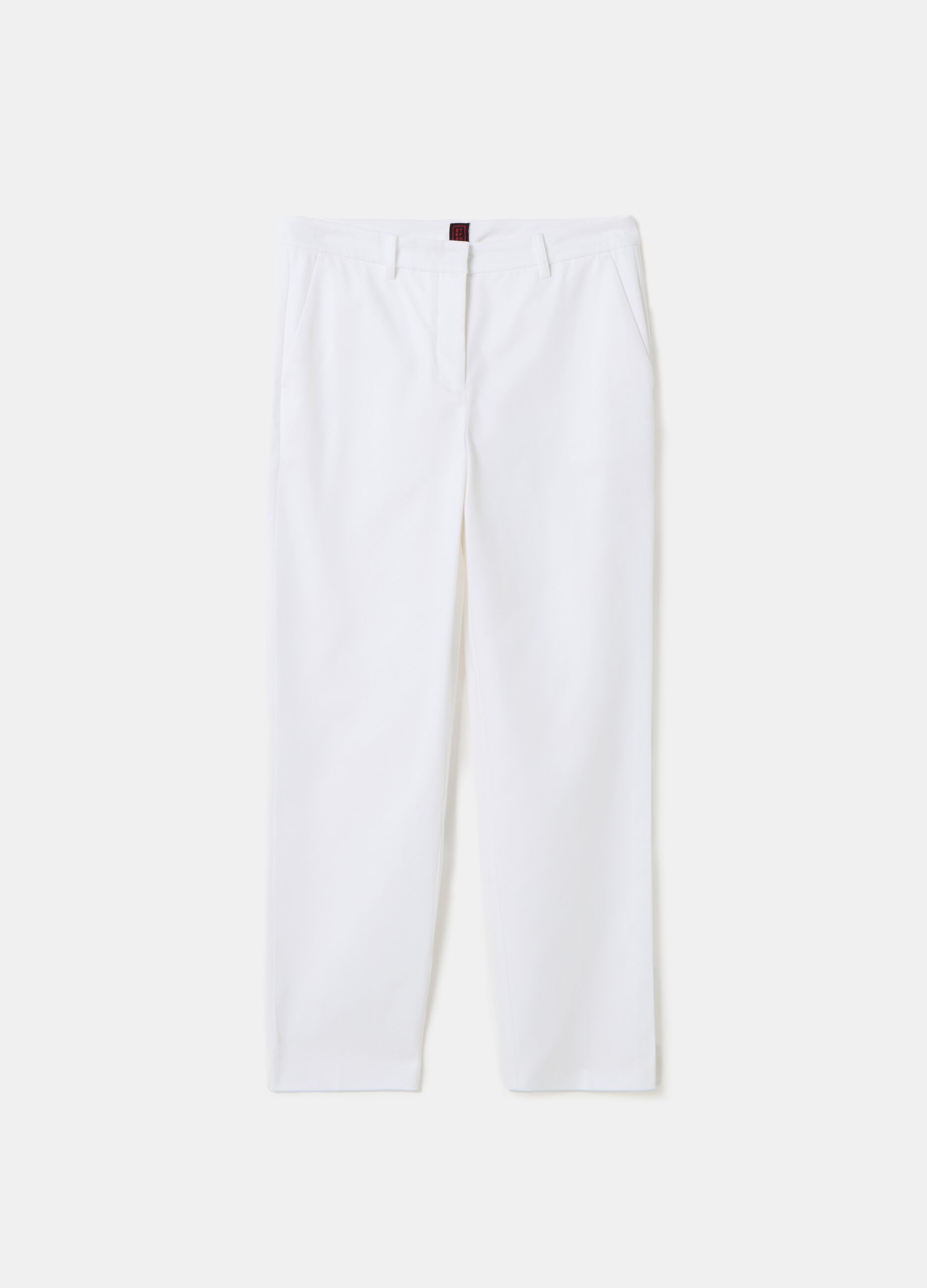 Stefanel Pantalone Crop A Sigaretta In Twill Stretch