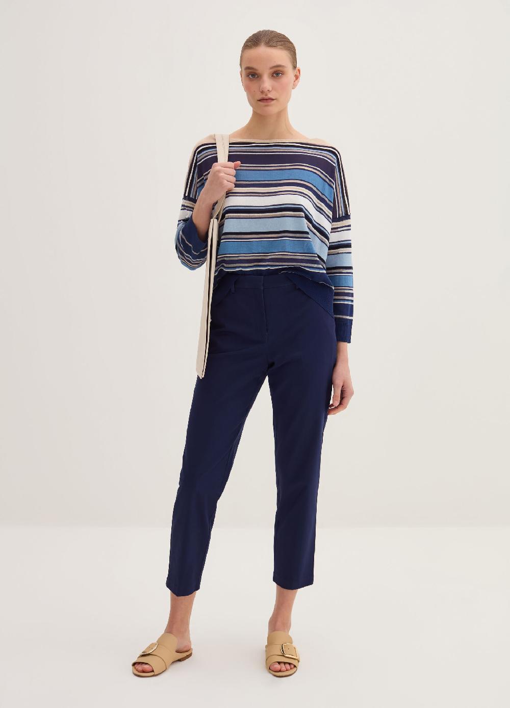 Stefanel Pantalone crop a sigaretta in twill stretch