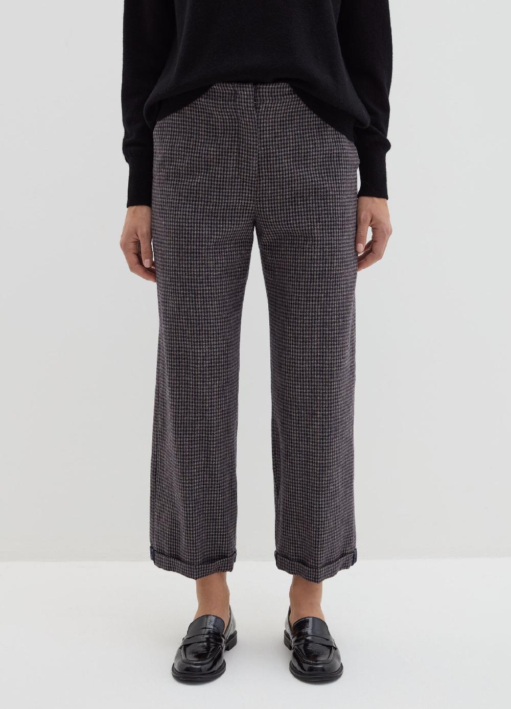 Stefanel Pantalone Cropped A Sigaretta Fantasia Check
