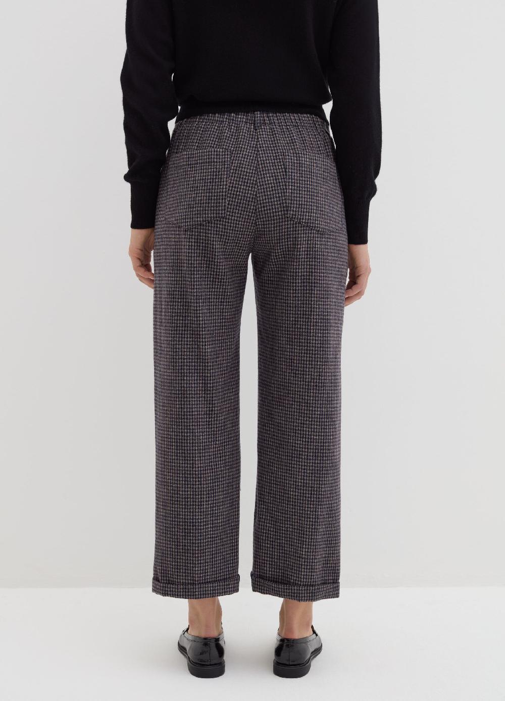 Stefanel Pantalone Cropped A Sigaretta Fantasia Check