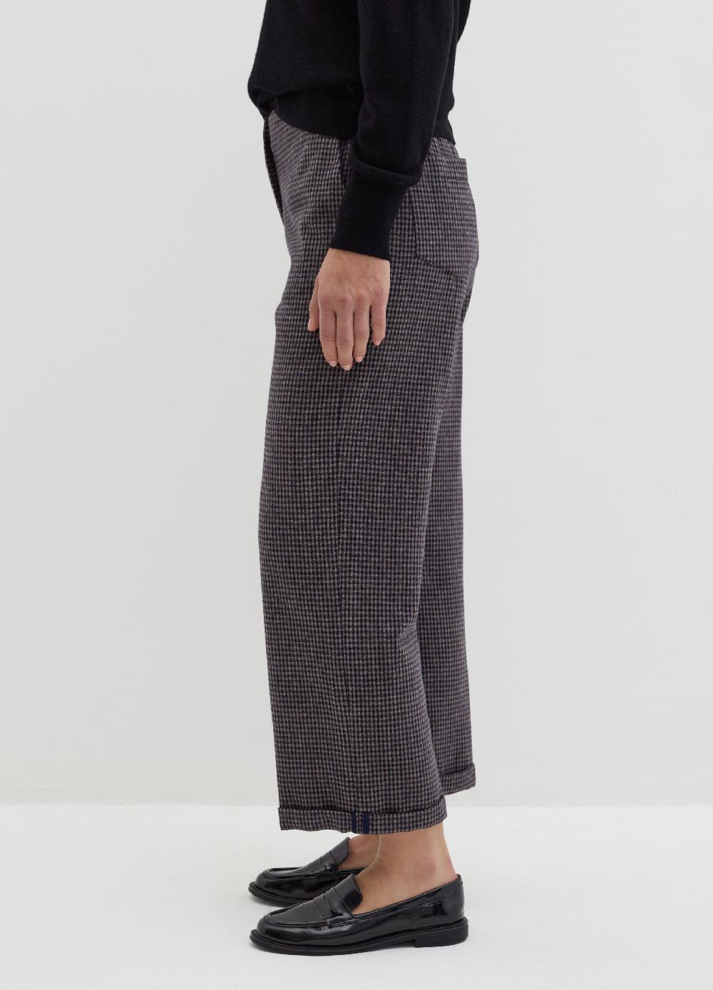 Stefanel Pantalone Cropped A Sigaretta Fantasia Check