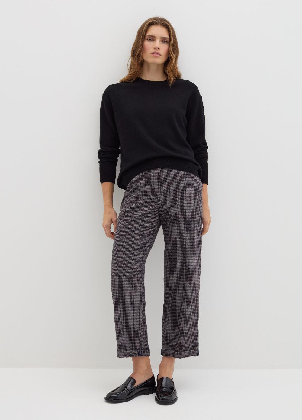 Stefanel Pantalone cropped a sigaretta fantasia check