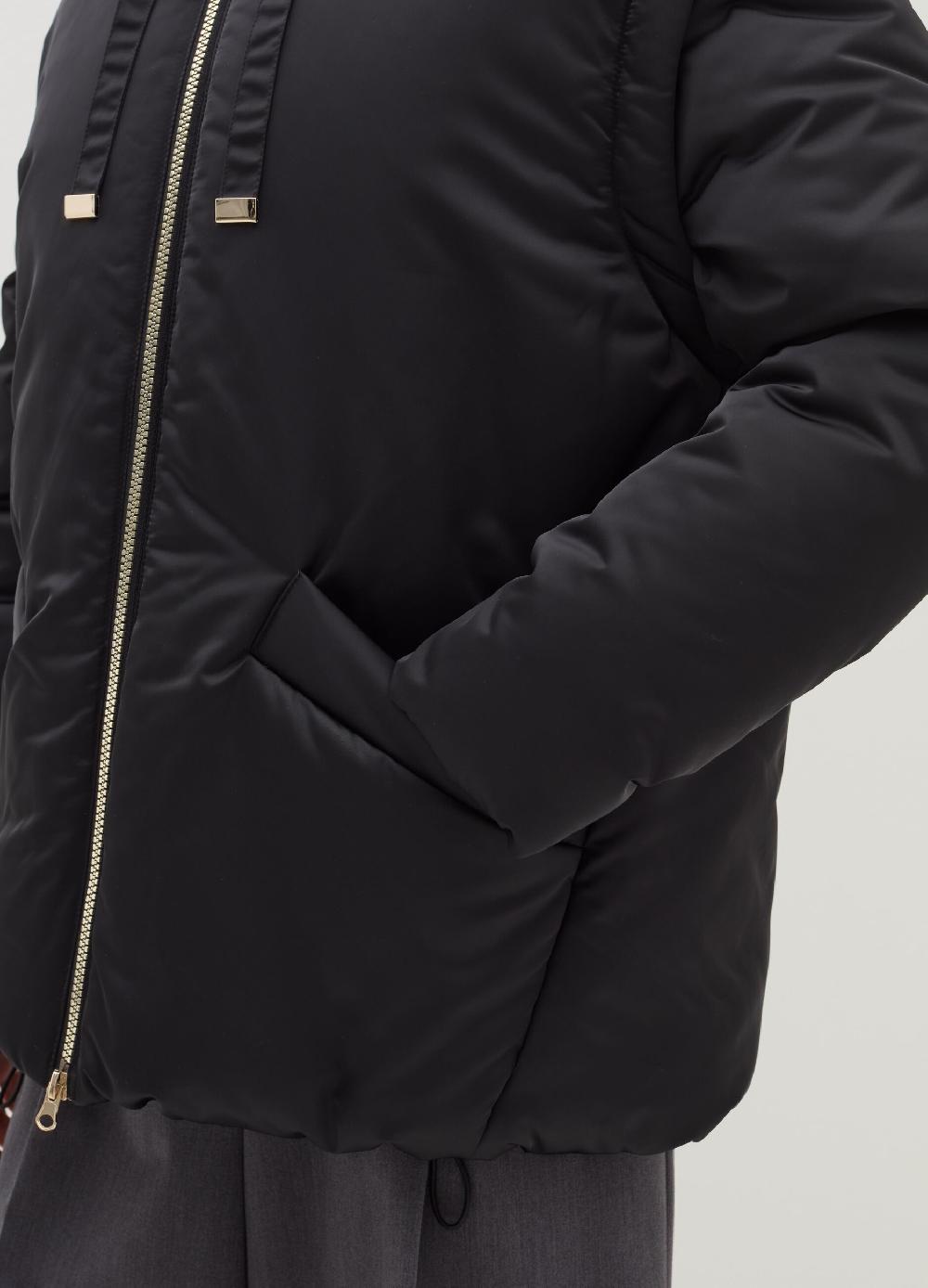 Stefanel Piumino Corto Effetto Satin Con Maniche Staccabili