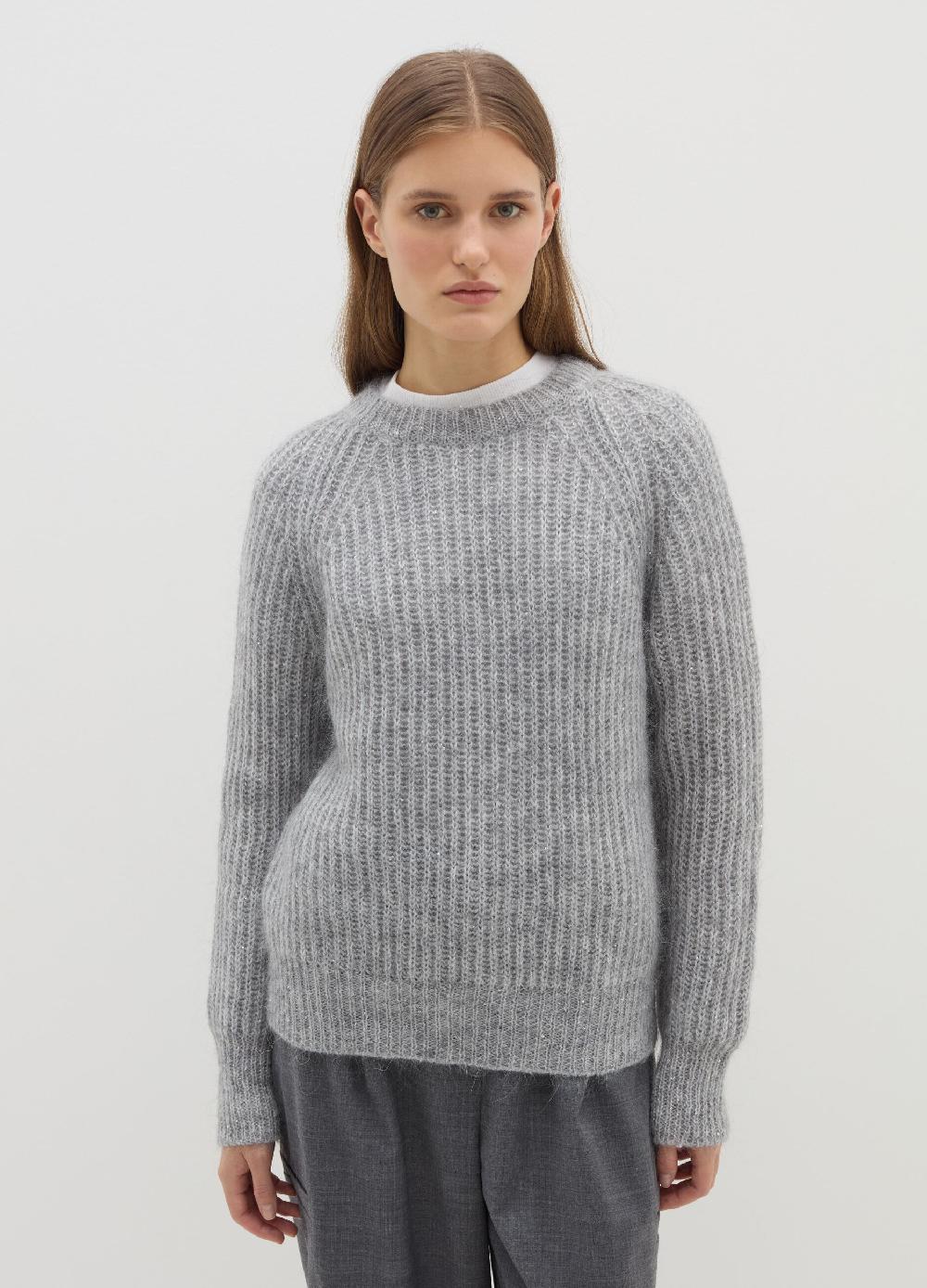 Stefanel Pullover A Coste Inglesi Con Micro Paillettes