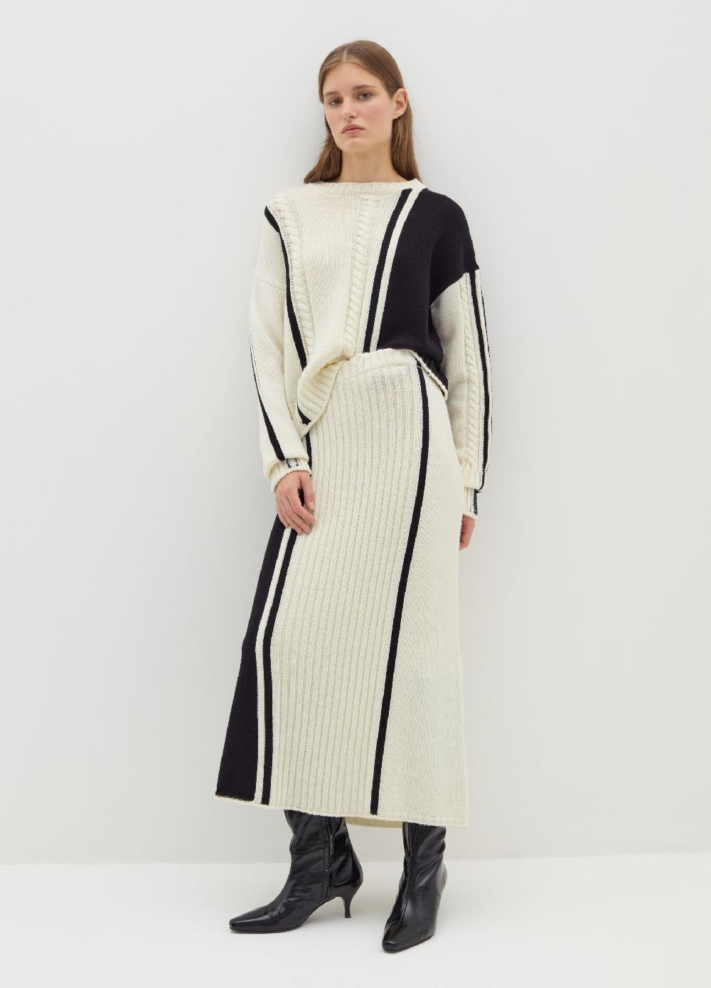 Stefanel Pullover in cordonetto con intarsio bicolore