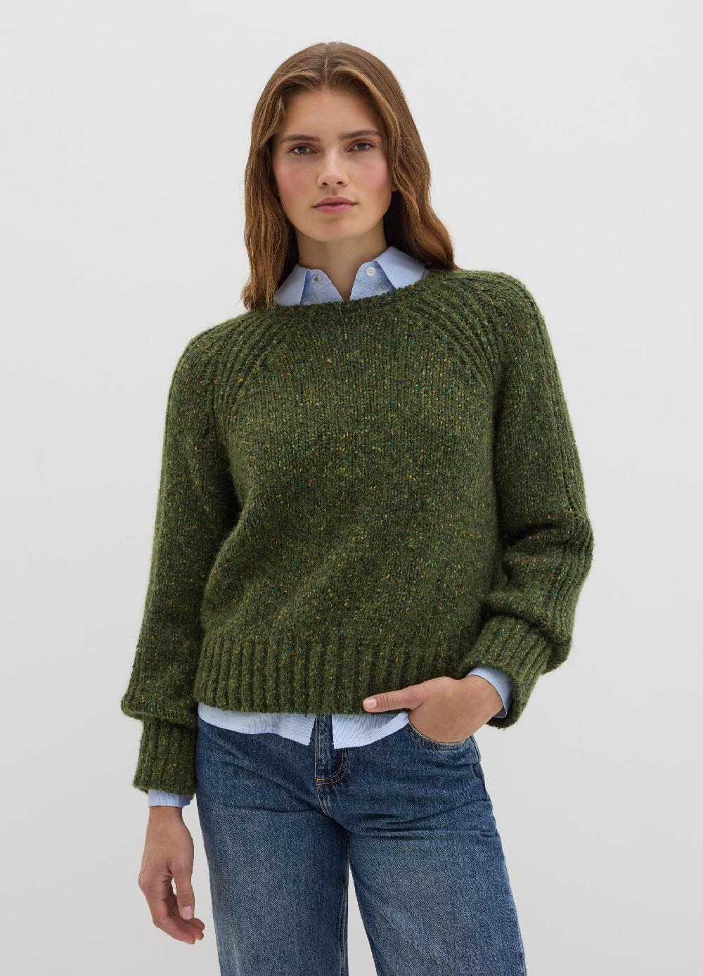 Stefanel Pullover In Filato Bottonato Di Misto Seta