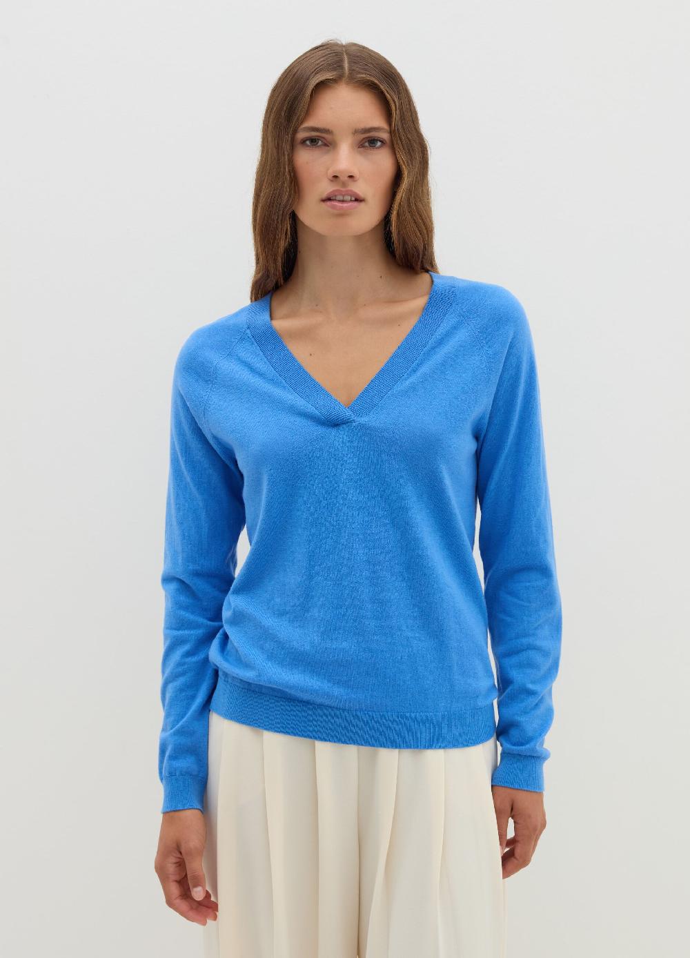 Stefanel Pullover In Lana Cotone E Cashmere Scollo A V