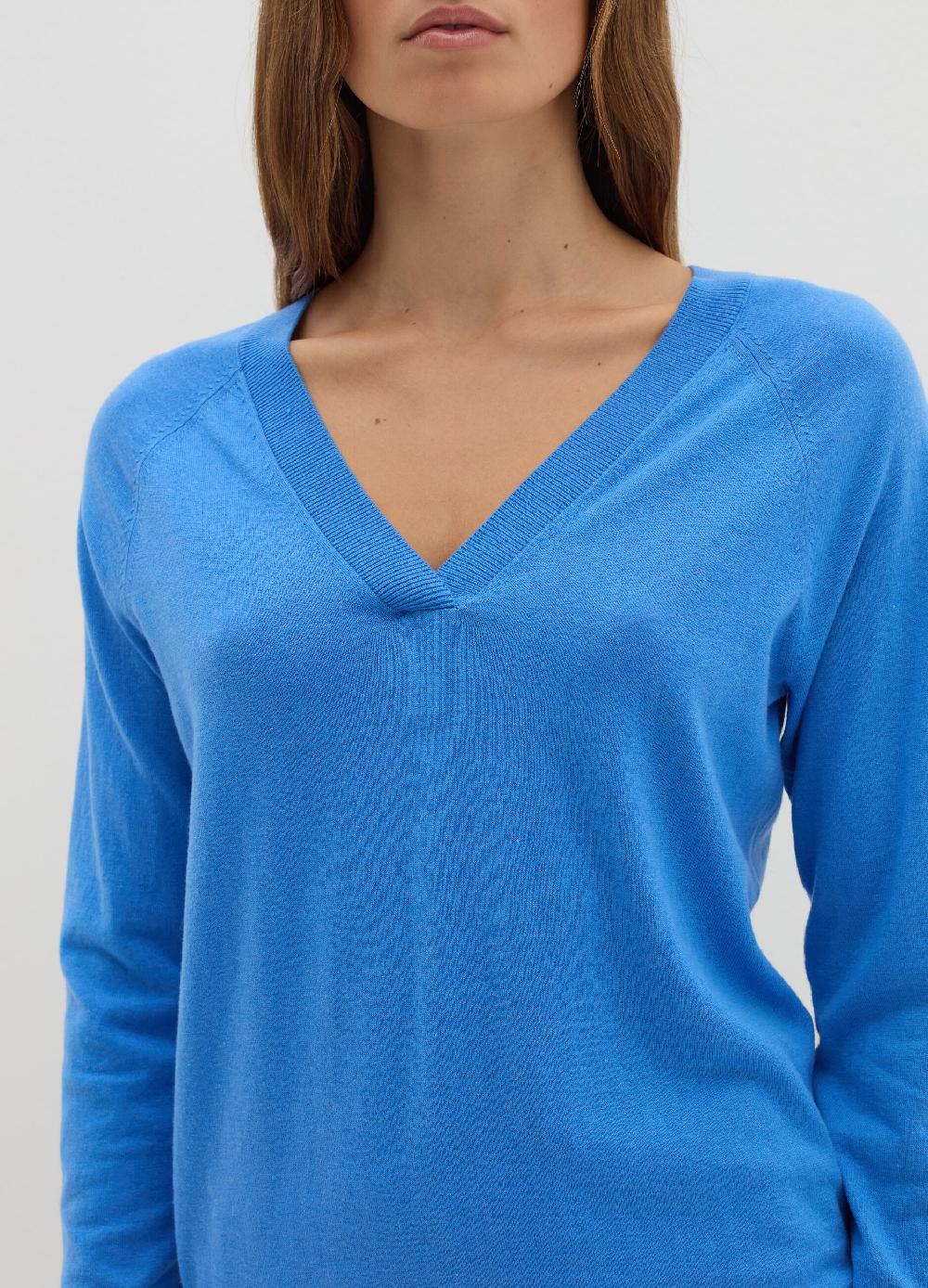 Stefanel Pullover In Lana Cotone E Cashmere Scollo A V