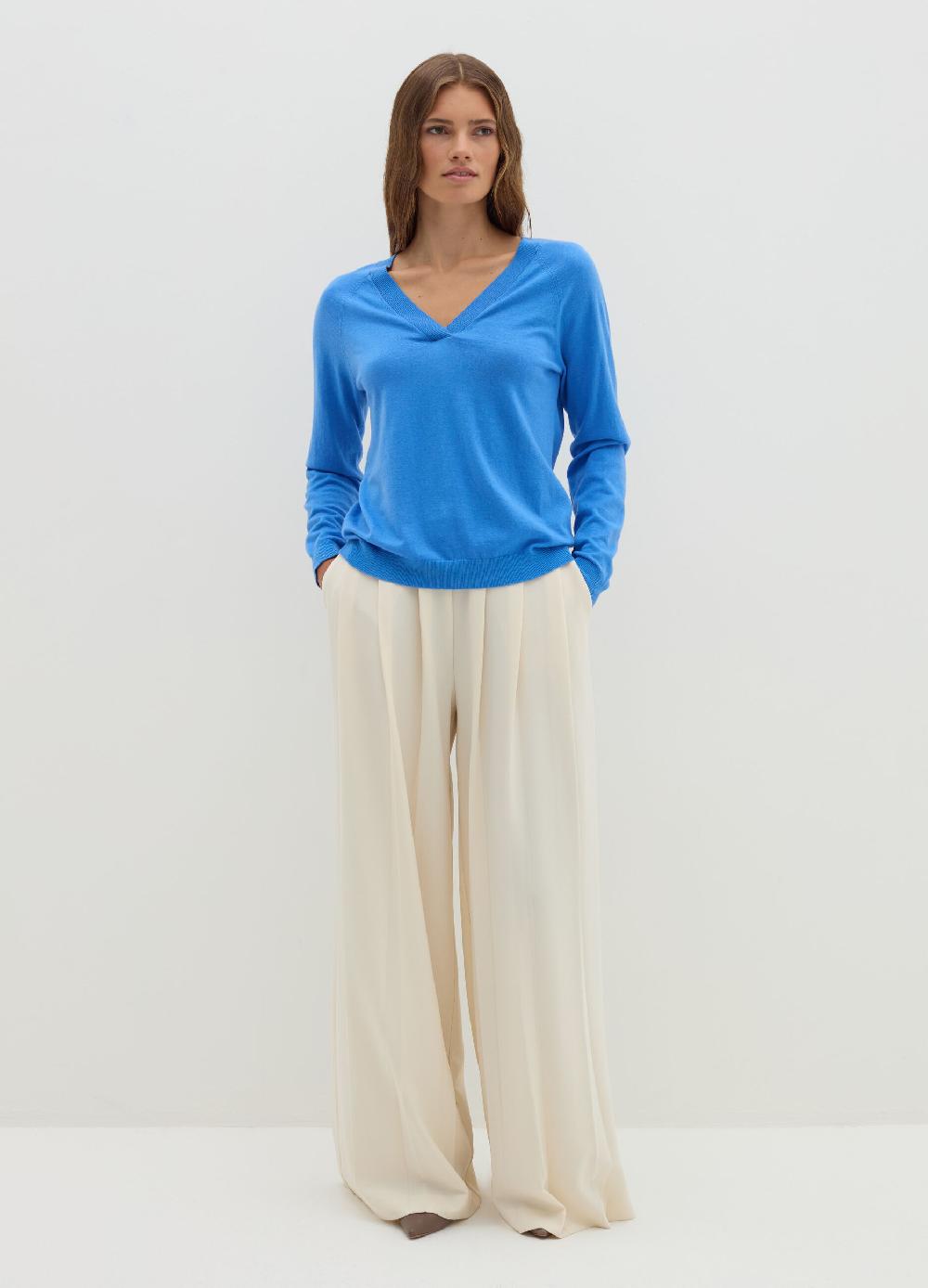 Stefanel Pullover in lana cotone e cashmere scollo a V