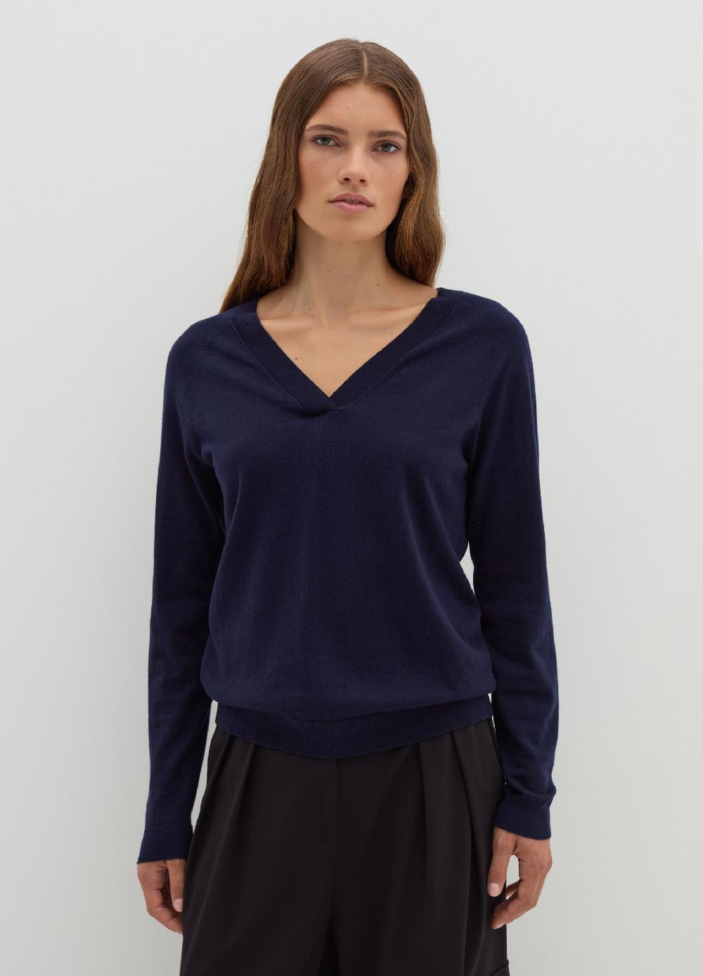 Stefanel Pullover In Lana Cotone E Cashmere Scollo A V