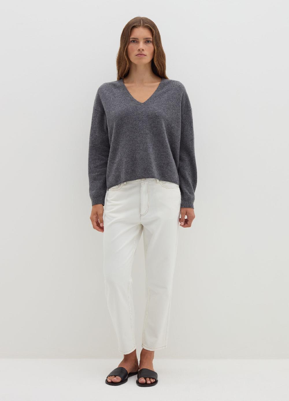 Stefanel Pullover in lana e cashmere con scollo a V