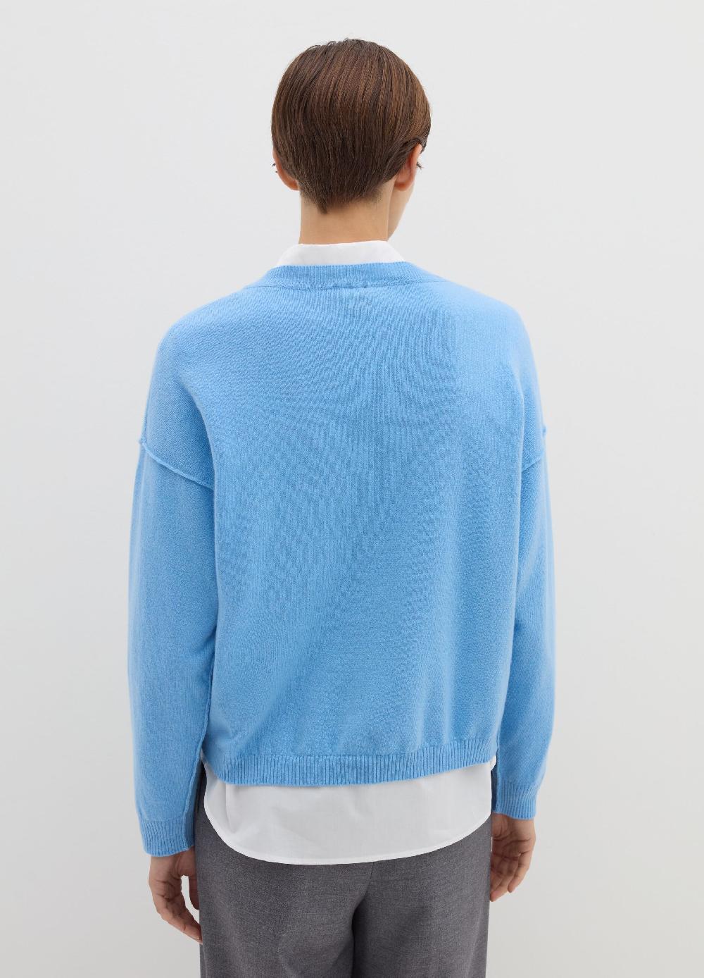 Stefanel Pullover In Lana Viscosa E Cashmere Con Scollo A V