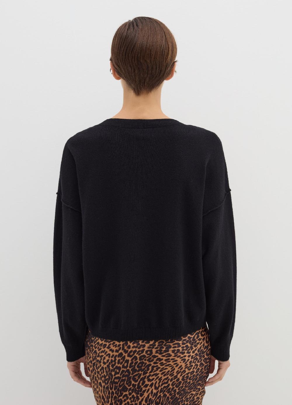 Stefanel Pullover In Lana Viscosa E Cashmere Con Scollo A V