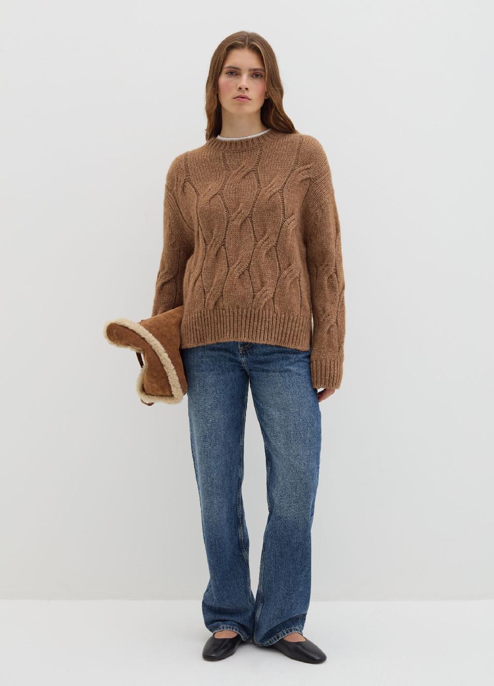 Stefanel Pullover oversize con lavorazione a treccia