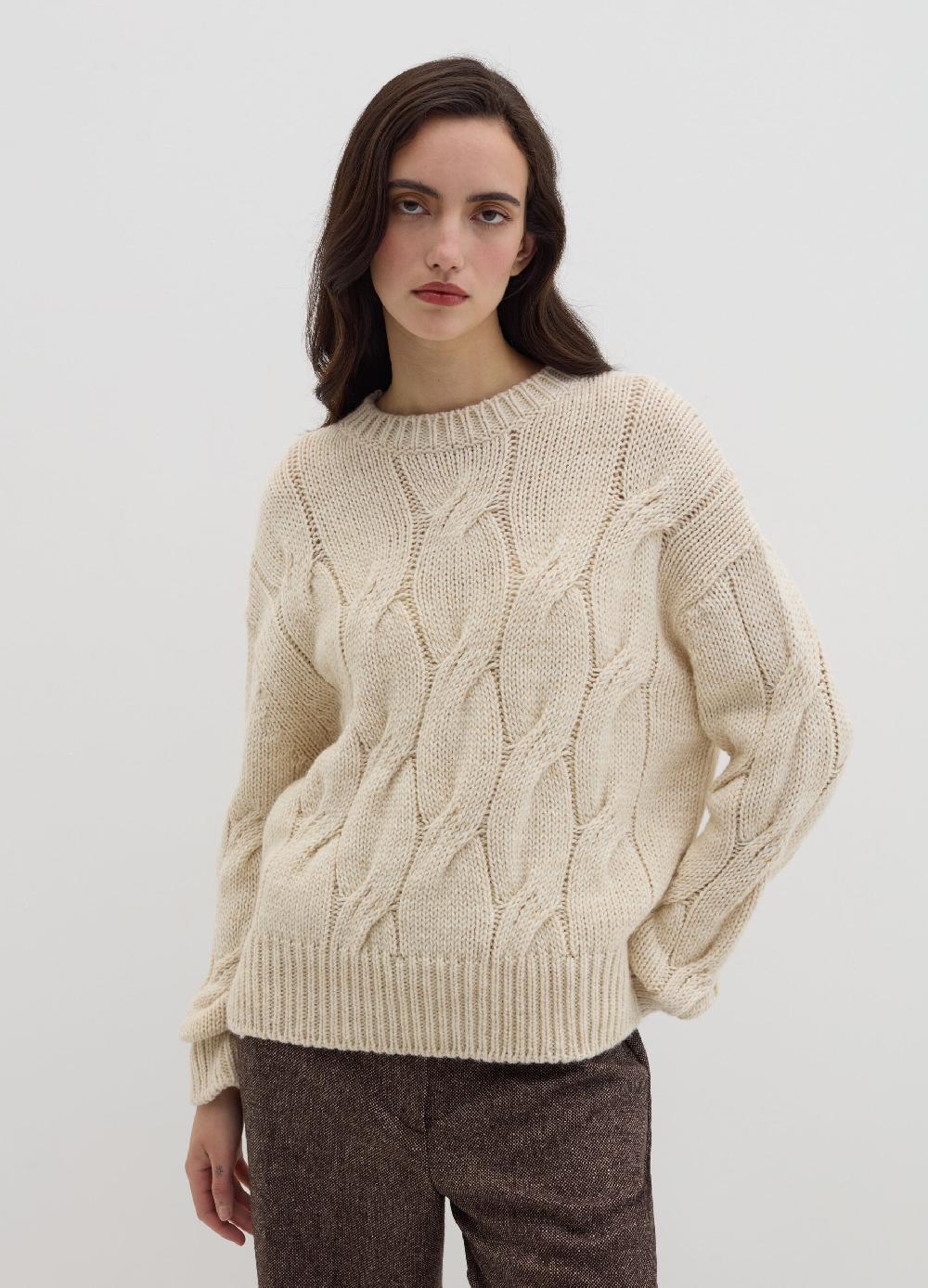 Stefanel Pullover Oversize Con Lavorazione A Treccia