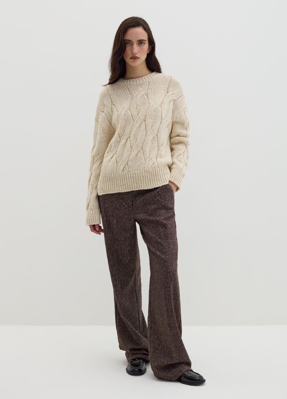 Stefanel Pullover oversize con lavorazione a treccia