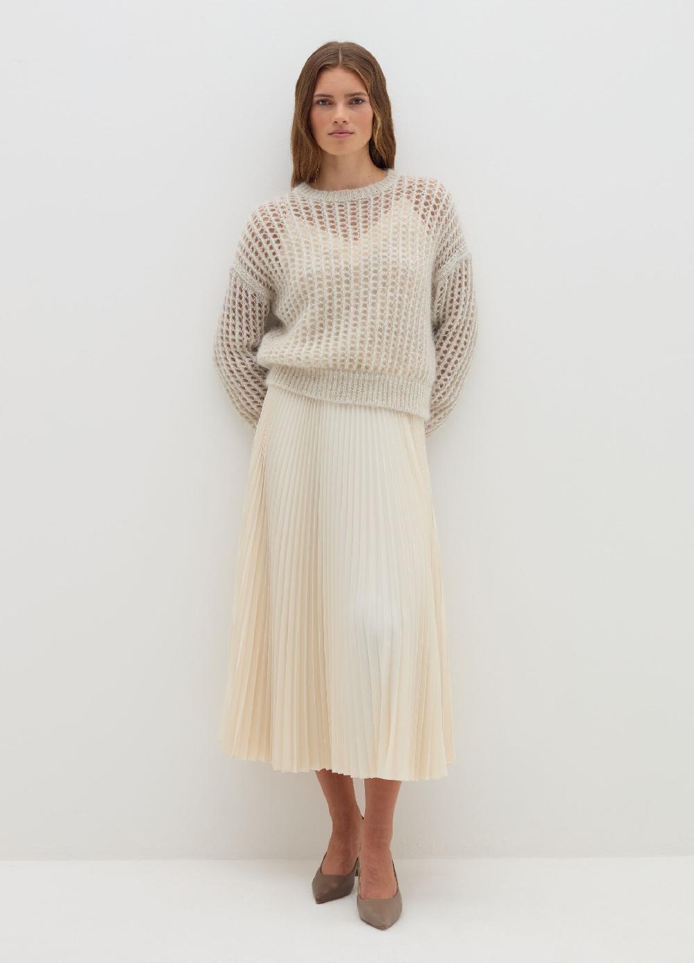 Stefanel Pullover traforato in mohair con micro paillettes