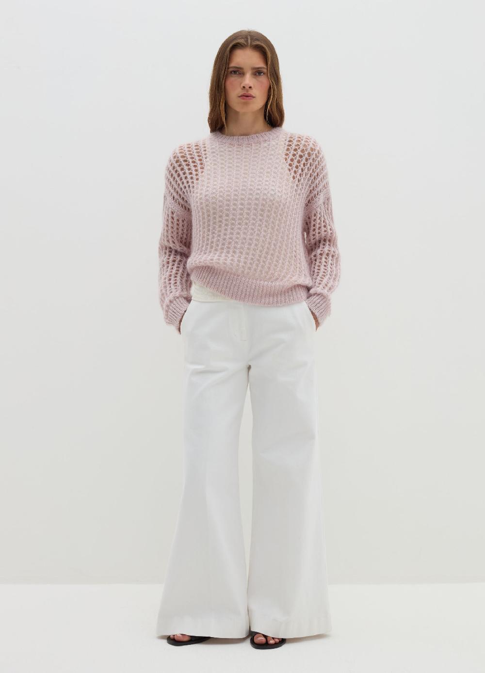 Stefanel Pullover traforato in mohair con micro paillettes