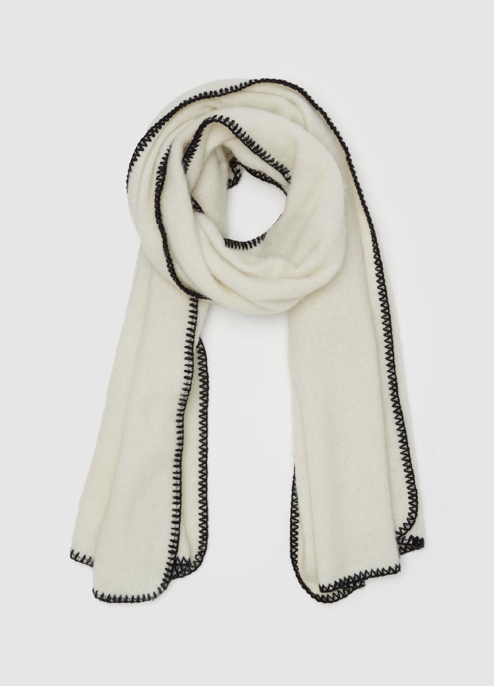 Stefanel Sciarpa In Punto Cavallo Con Cuciture A Contrasto