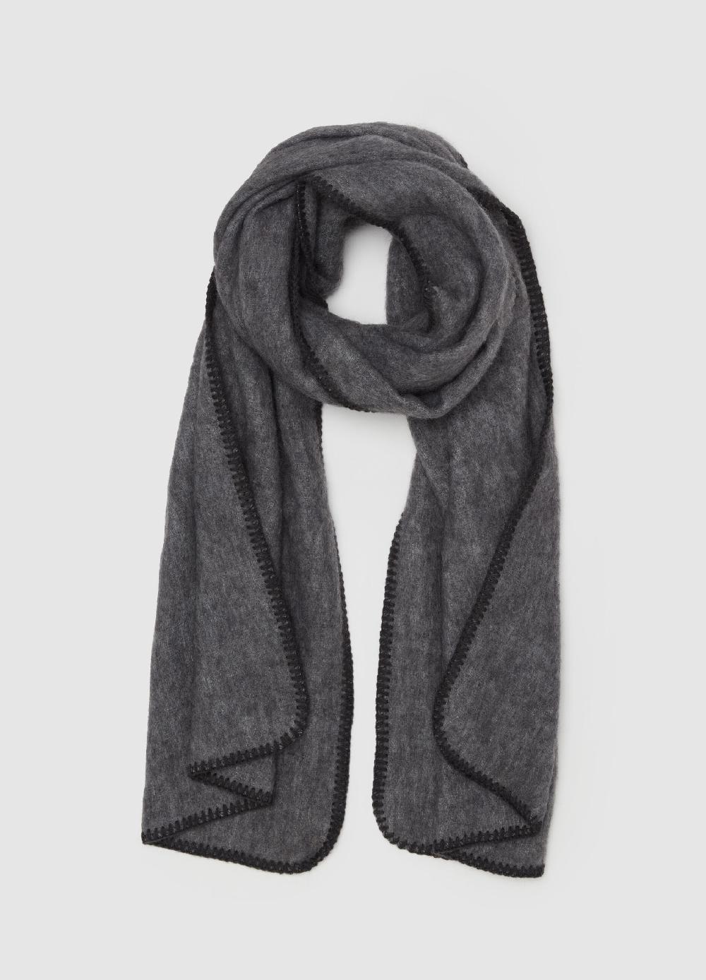 Stefanel Sciarpa In Punto Cavallo Con Cuciture A Contrasto