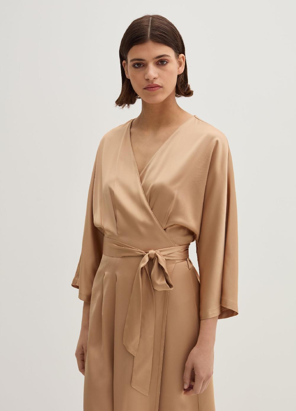 Stefanel Abito Midi In Satin Con Cintura