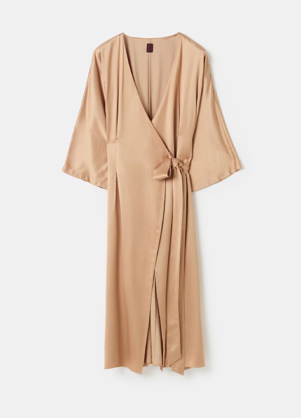 Stefanel Abito Midi In Satin Con Cintura