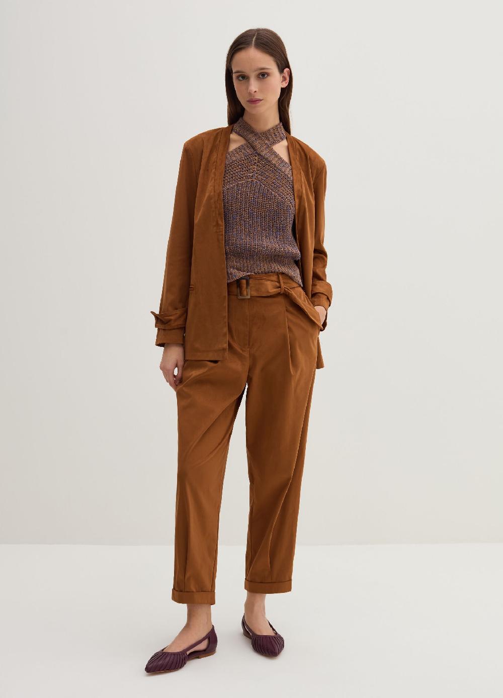 Stefanel Blazer Aperto In Suede