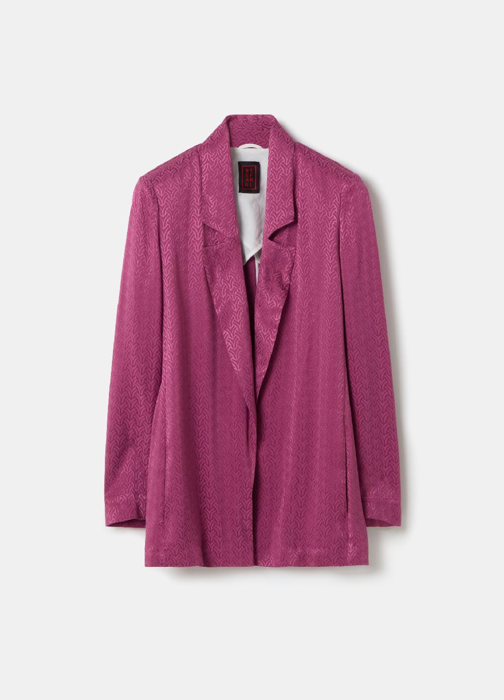 Stefanel Blazer Aperto In Viscosa Jacquard
