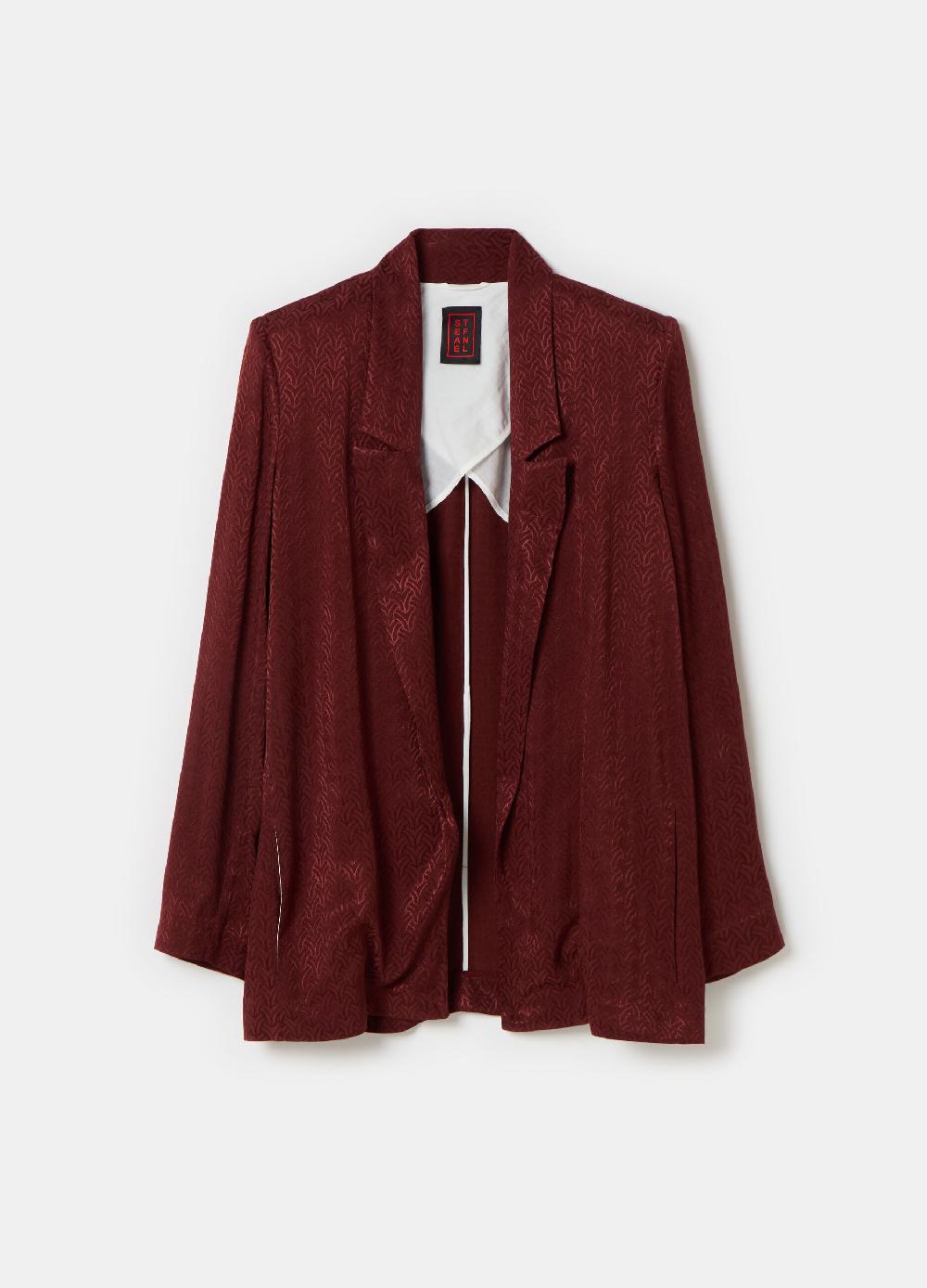 Stefanel Blazer Aperto In Viscosa Jacquard