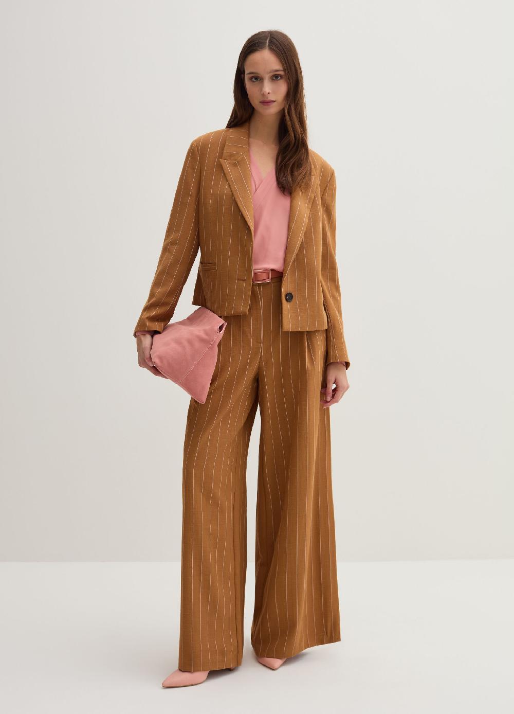 Stefanel Blazer cropped gessato monopetto