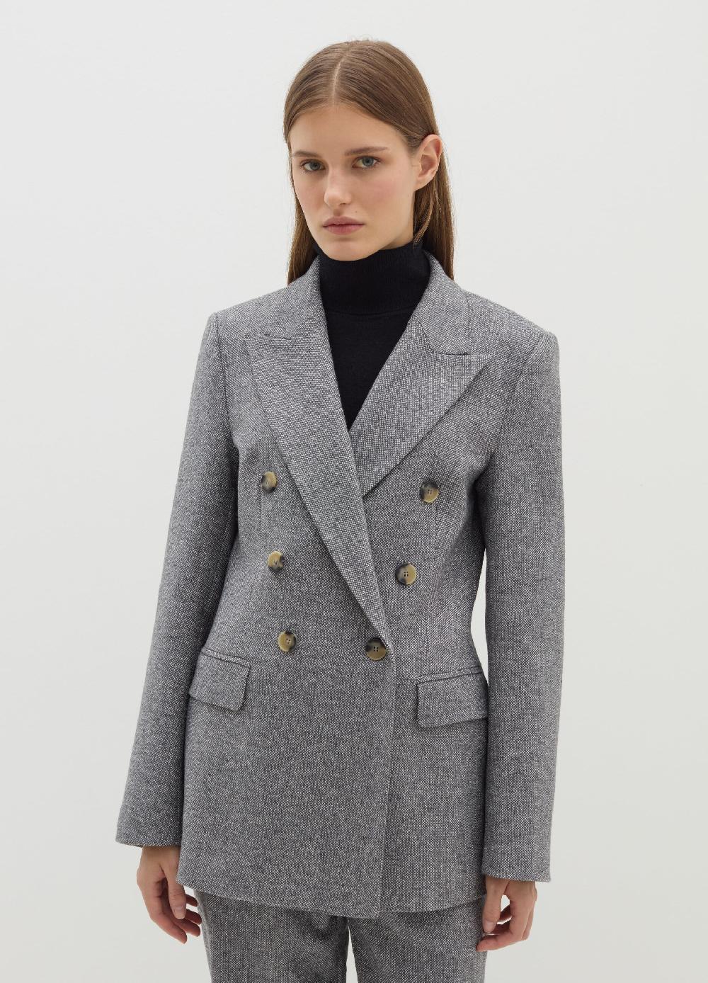 Stefanel Blazer Doppiopetto In Tweed