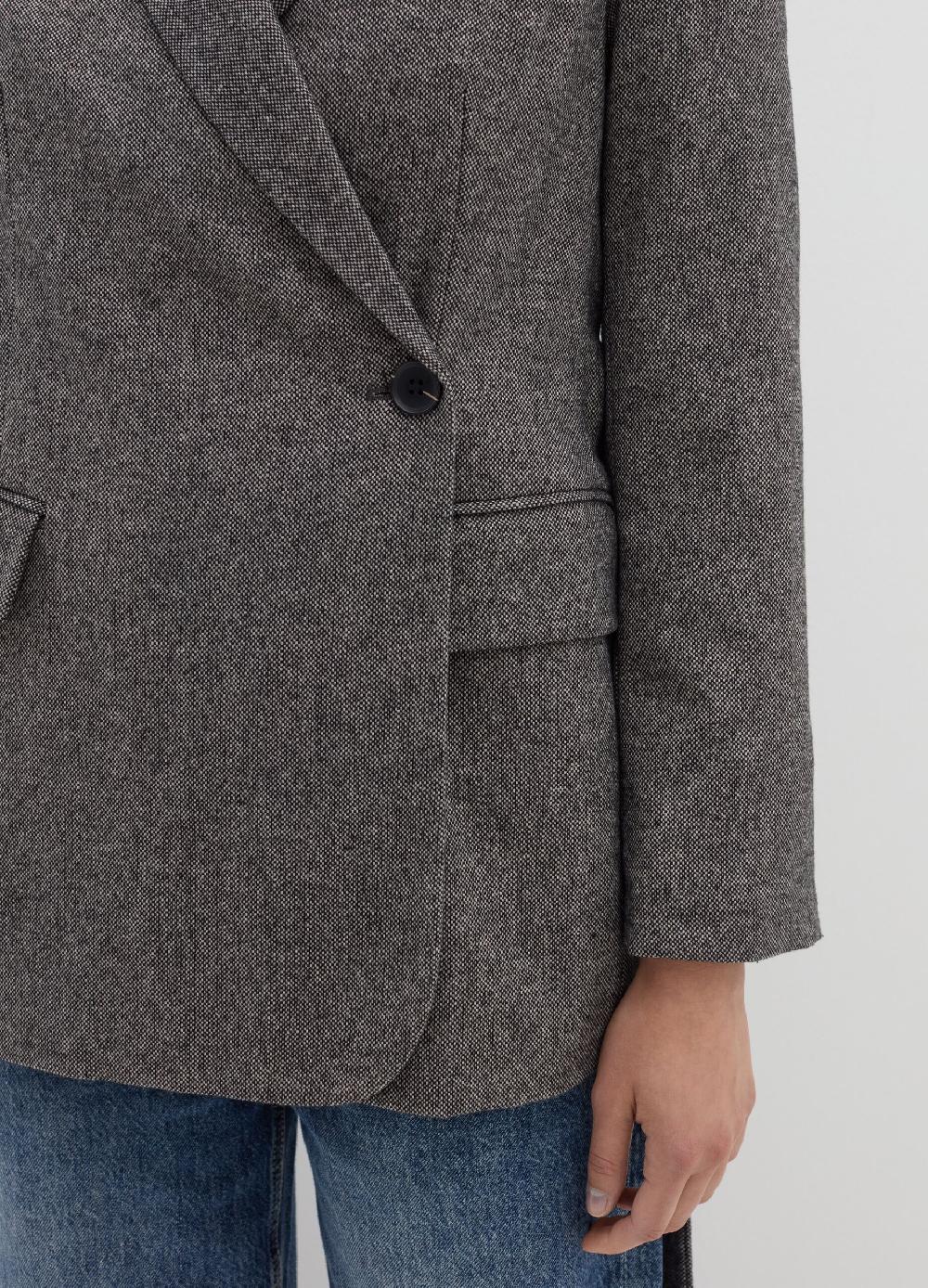 Stefanel Blazer Doppiopetto In Tweed Con Cintura