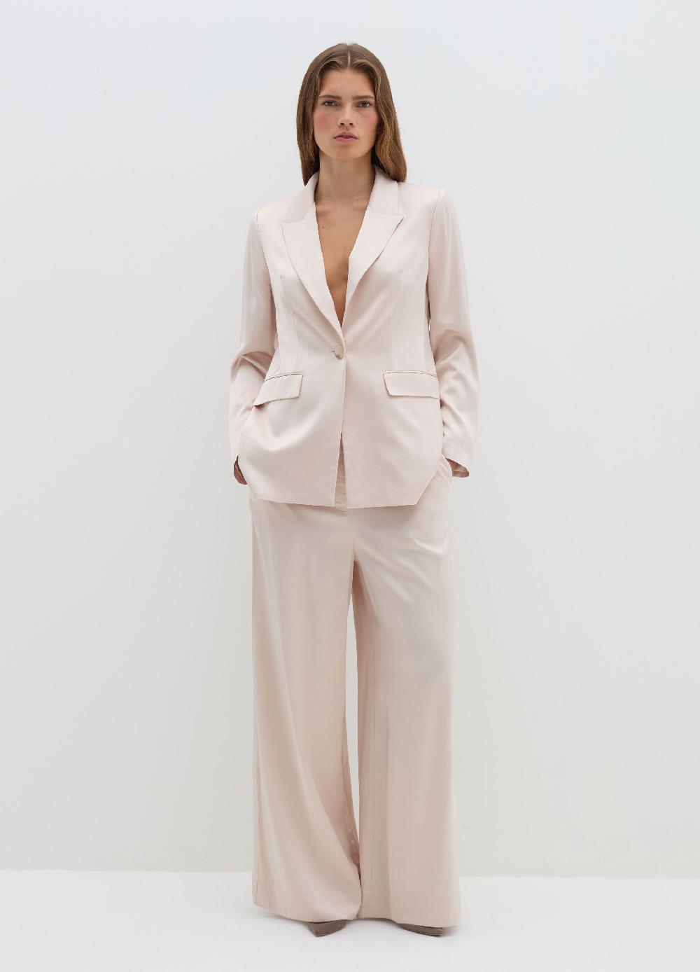 Stefanel Blazer fluido monopetto in viscosa satin