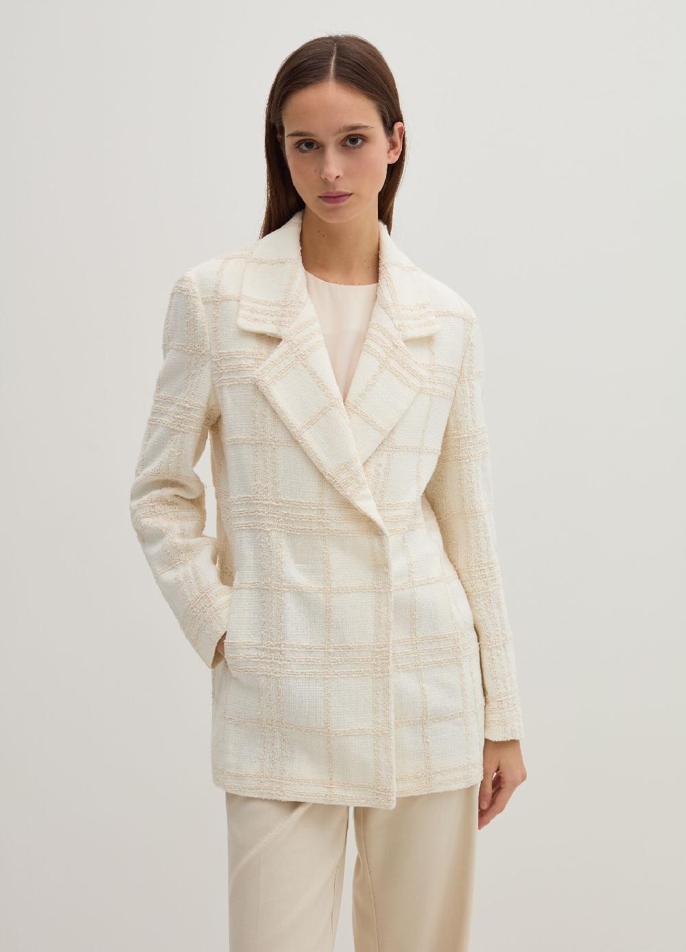 Stefanel Blazer In Boucle Windowpane