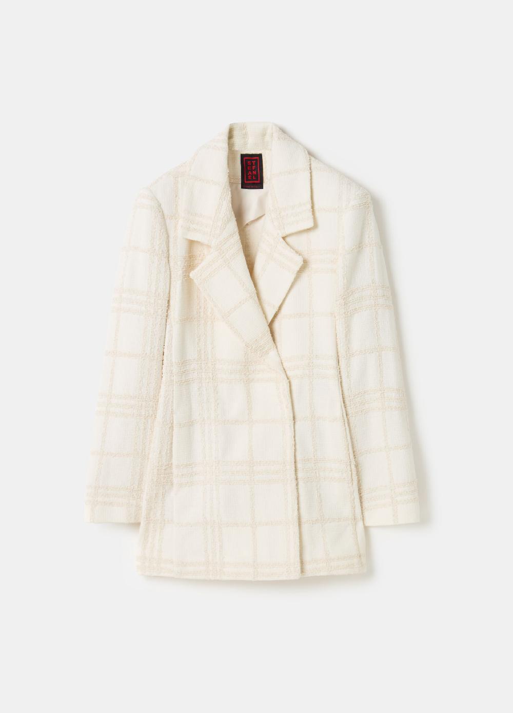 Stefanel Blazer In Boucle Windowpane