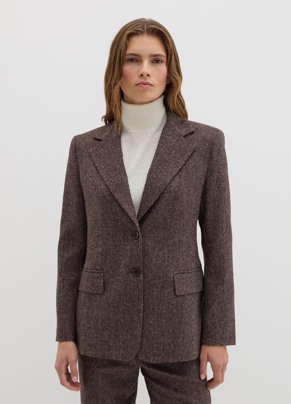 Stefanel Blazer Monopetto In Tweed