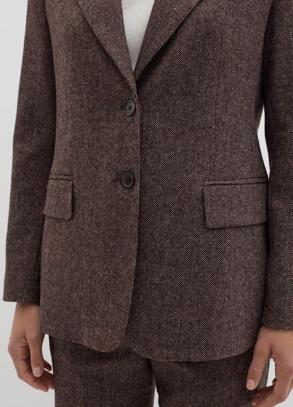 Stefanel Blazer Monopetto In Tweed