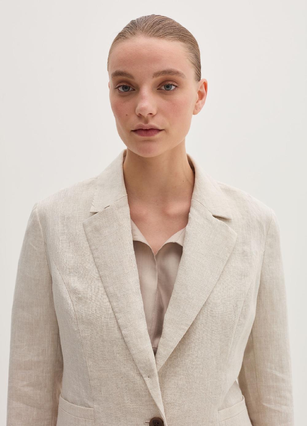 Stefanel Blazer Regular Fit Monopetto In Lino