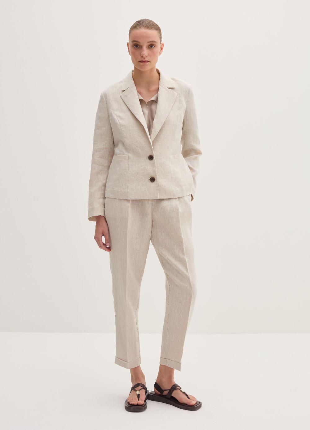 Stefanel Blazer regular fit monopetto in lino