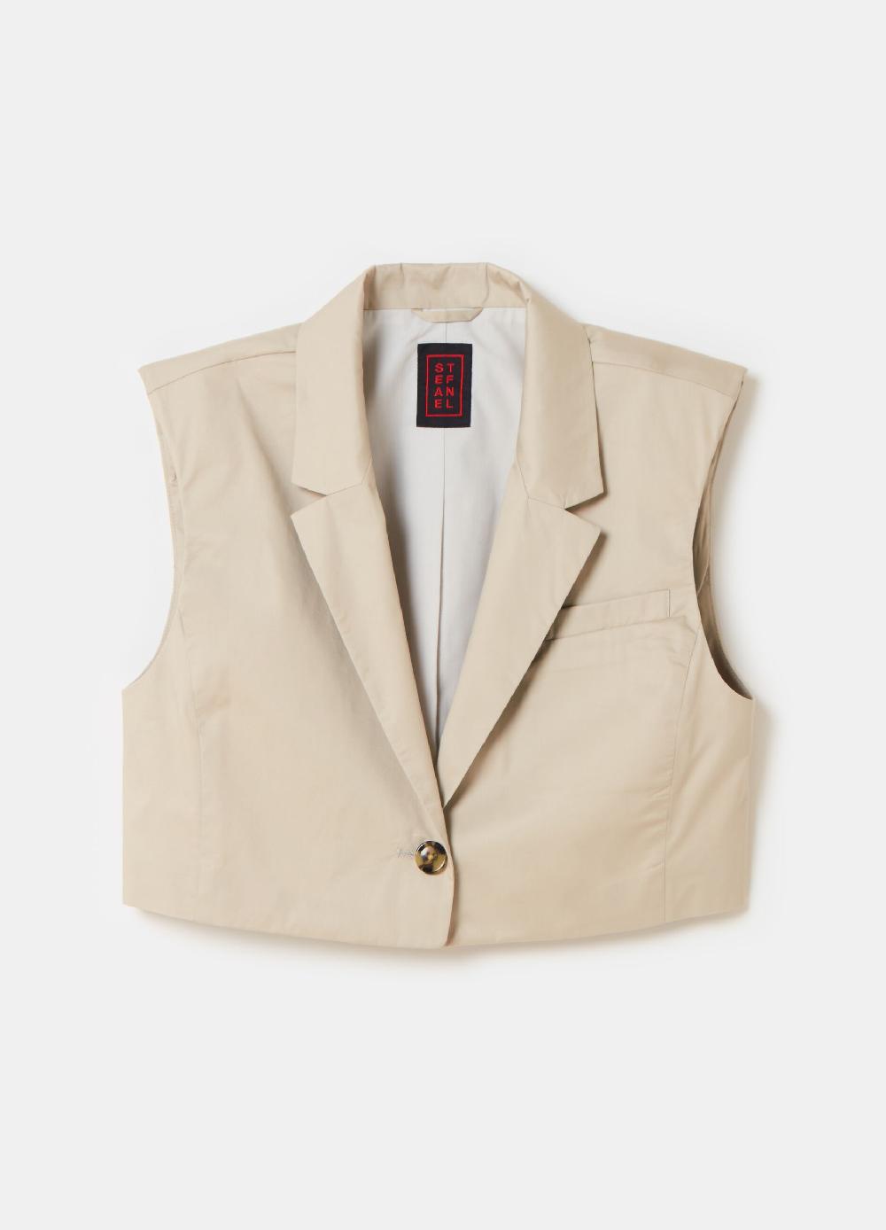 Stefanel Blazer Smanicato Boxy Fit Con Spalline